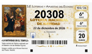 Décimo Loteria de Navidad 2026 Nº 20308