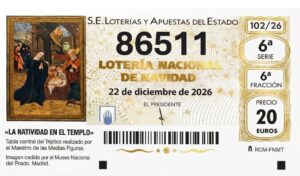 Décimo Loteria de Navidad 2026 Nº 86511